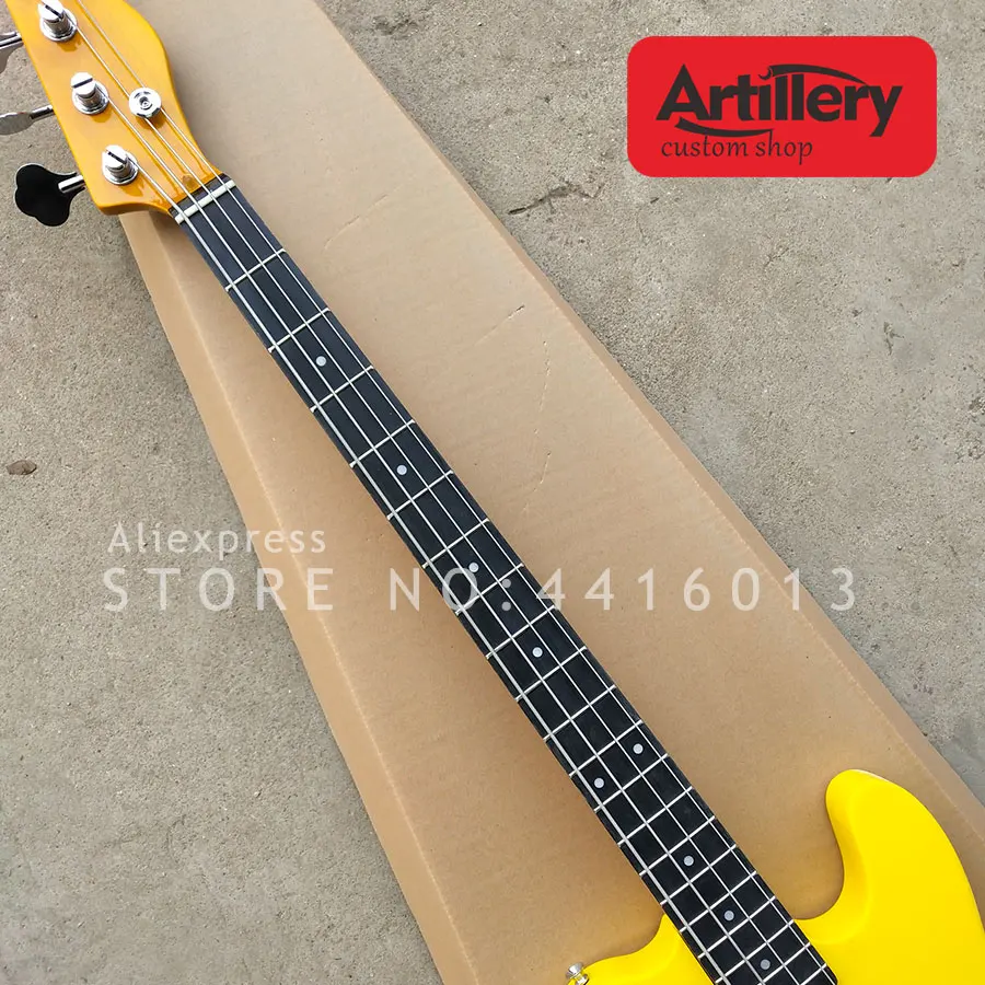 Фабричная артиллерия под заказ TELE бас-гитара 4 струны с черным грифом