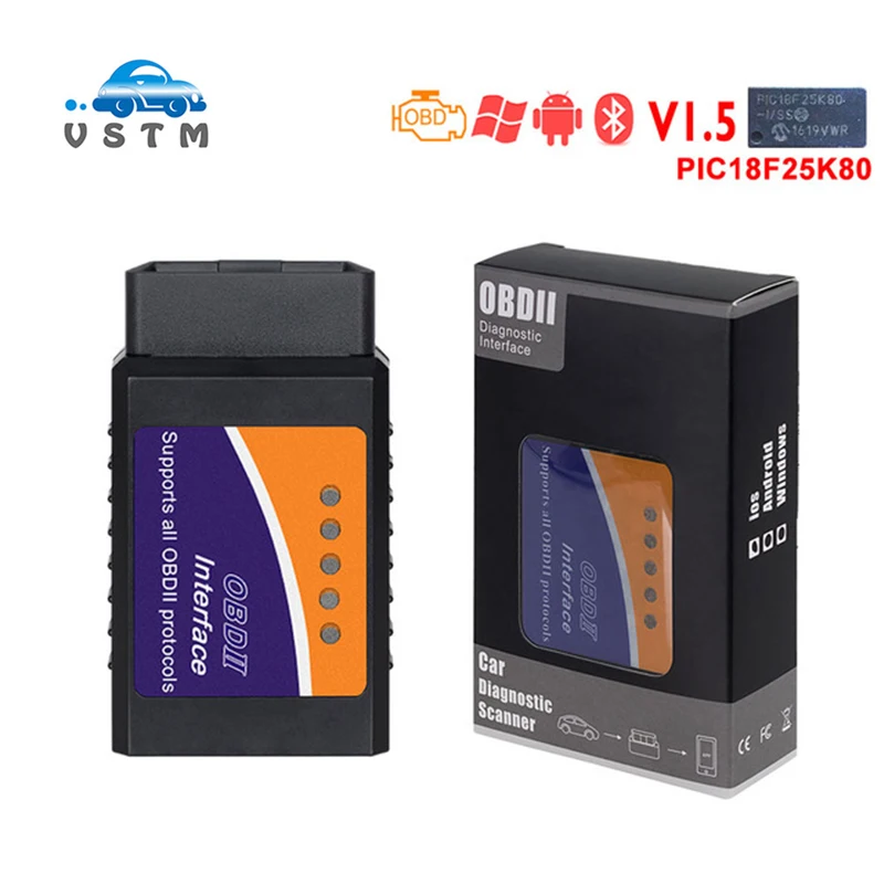 2018 последняя ELM327 Bluetooth ELM 327 PIC18F25K80 версия 1 5 OBD2 / OBDII для Android Крутящий момент Авто