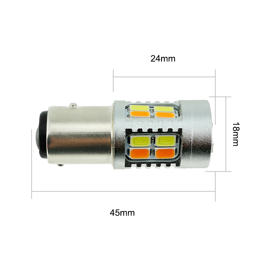 YCCPAUTO S25 1157 двухцветная лампа 5630 20 SMD BAY15D P21/5 Вт Светодиодный фонарь для автомобиля