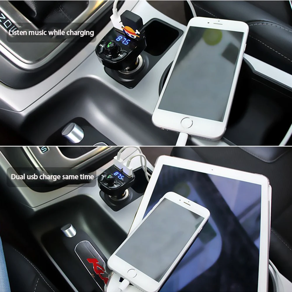 Двойной USB Bluetooth fm передатчик автомобильный модулятор 3.1A Быстрая зарядка Авто