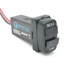 Автомобильное зарядное устройство с USB-портом для приборной панели, 5 в 2,4 А и QC3.0, быстрая зарядка для MITSUBISHI ASX Lancer Outlander Pajero, iPhone, iPad