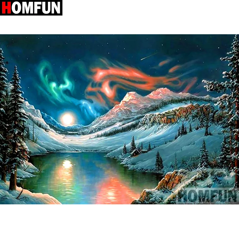 Алмазная 5d-картина HOMFUN цветная Аврора вышивка крестиком с полными