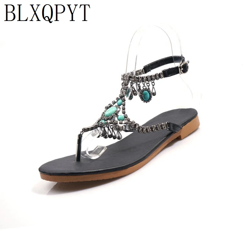 Сандалии LXQPYT женские в богемном стиле пляжные босоножки на плоской подошве