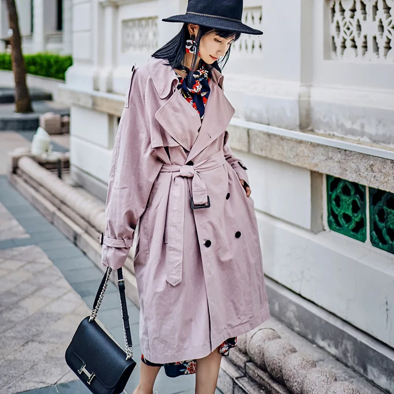 NANASTYLE 2018 Мода весна осень длинный рукав Корейский Розовый Классический