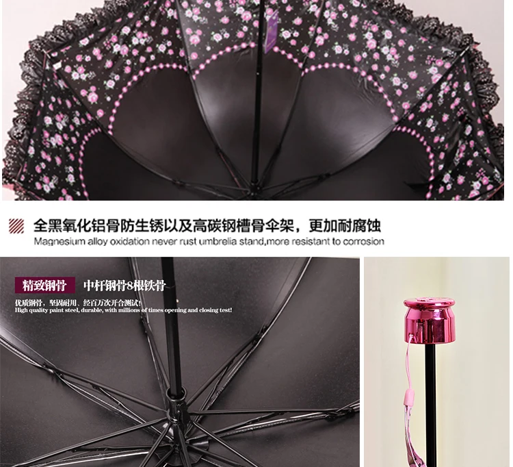 MRIDEA Retro Sunny and Rainy Umbrella Lace Vintage Umbrella Rain Women Travel Business Wife Girlfriend Gift