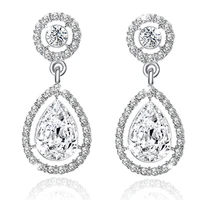 elegant luxury female crystal jewelry water drop earrings rhinestone cz teardrop earring for woman exquisite wedding jewelry
