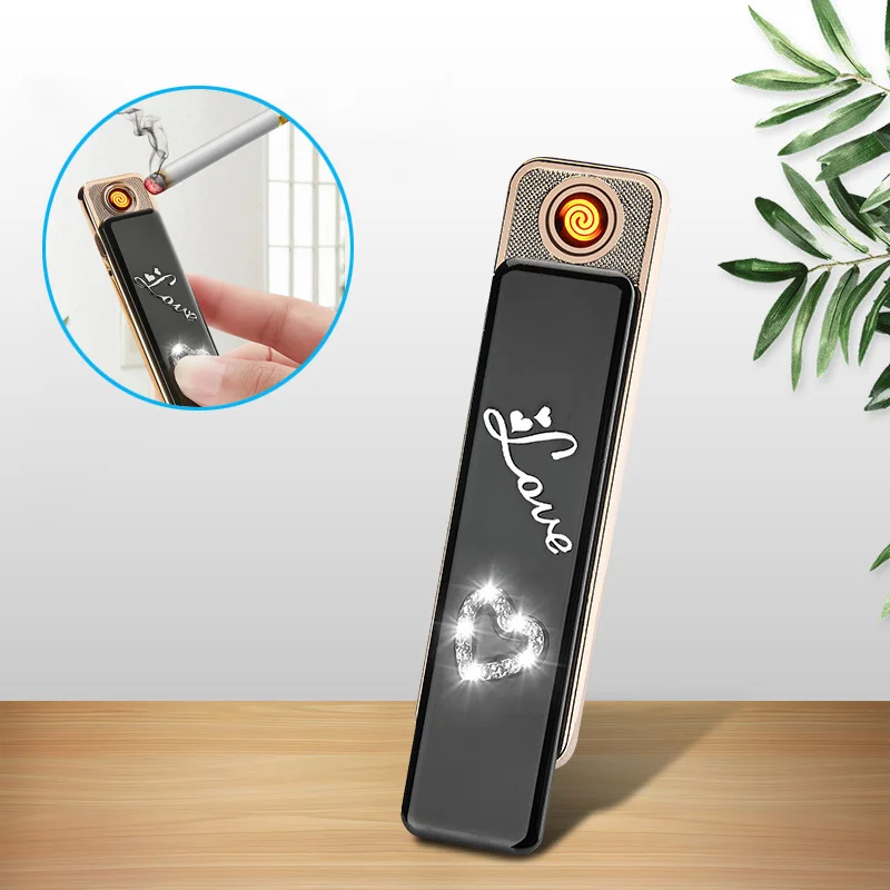 Мини USB заряжаемая дуговая Зажигалка Ветрозащитная Бездымная беспламенная