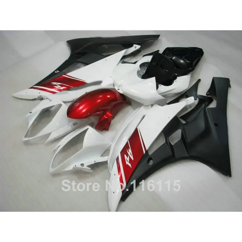 Корпус из АБС пластика для YAMAHA R6 2006 2007 красный белый черный Обтекатели YZF 06