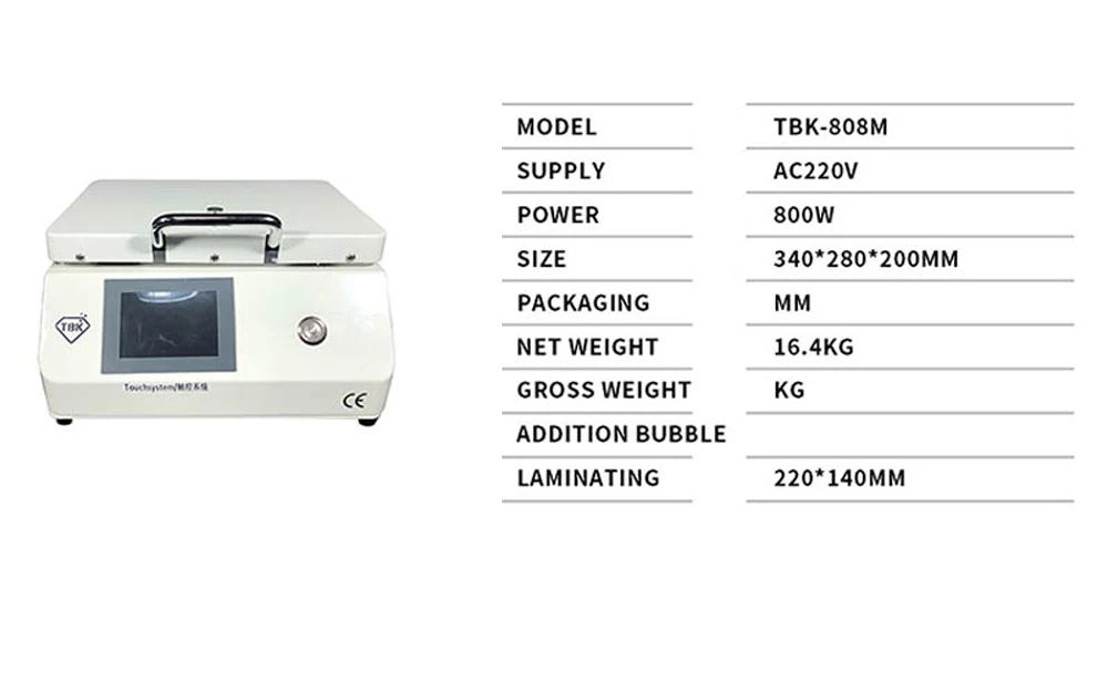 TBK 808 м мини 10 дюймов ламинатор Встроенный вакуумный насос для удаления пузырей для iPhone samsung lcd сенсорный экран стеклянный ламинатор