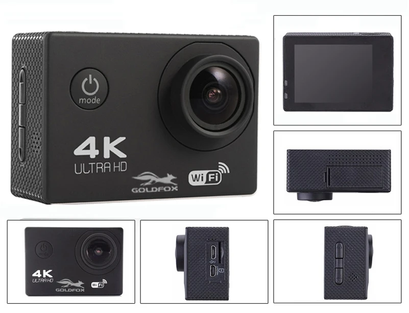 GoldFox H9 стиль 4 K/30FPS Wifi 1080P 60FPS 170D Спортивная камера мини DV видеокамера Go Водонепроницаемая профессиональная камера для фото