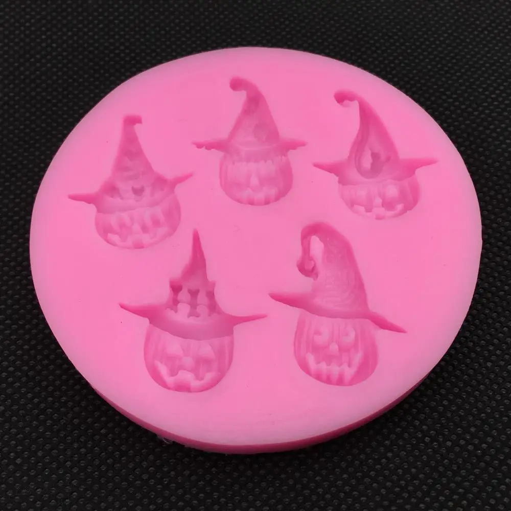 Free shipping Halloween pumpkin witch hat chocolate Party cake decorating tools DIY baking fondant silicone mold T0272 | Дом и сад