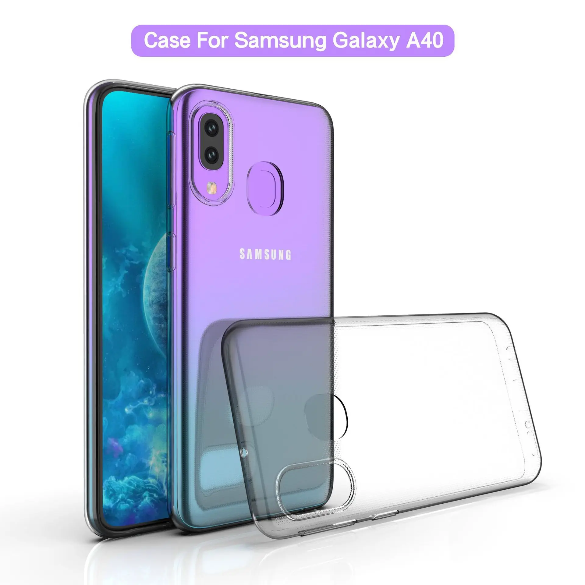 100 шт./лот для Samsung Galaxy A10 A20 A30 A40 A50 A70 чехол телефона ультра-тонкий прозрачный ТПУ