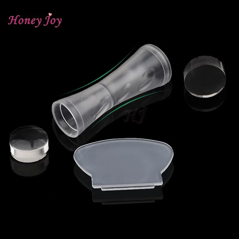 Clear Silicone Double Side Nail Stamper Scraper Set Art Image Print Stamp Stamping DIY Polish Design Manicure Tools | Красота и