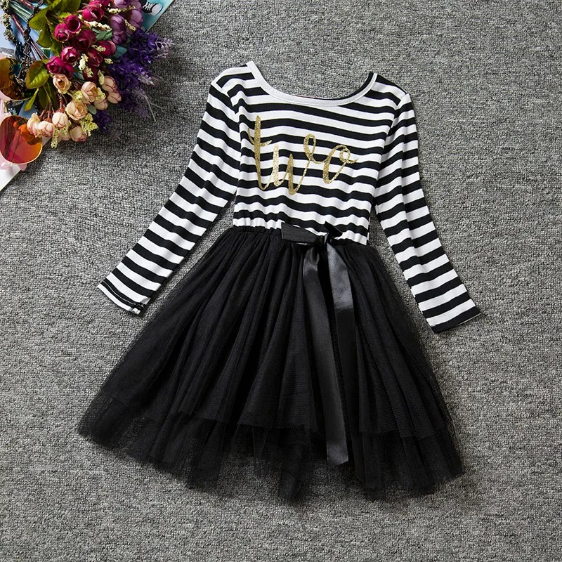 Sweet Baby Girl Tutu Dress 1 2 3 Years Party Wear Birthday Costume Princess Striped Summer Children Clothing Vestidos | Детская одежда