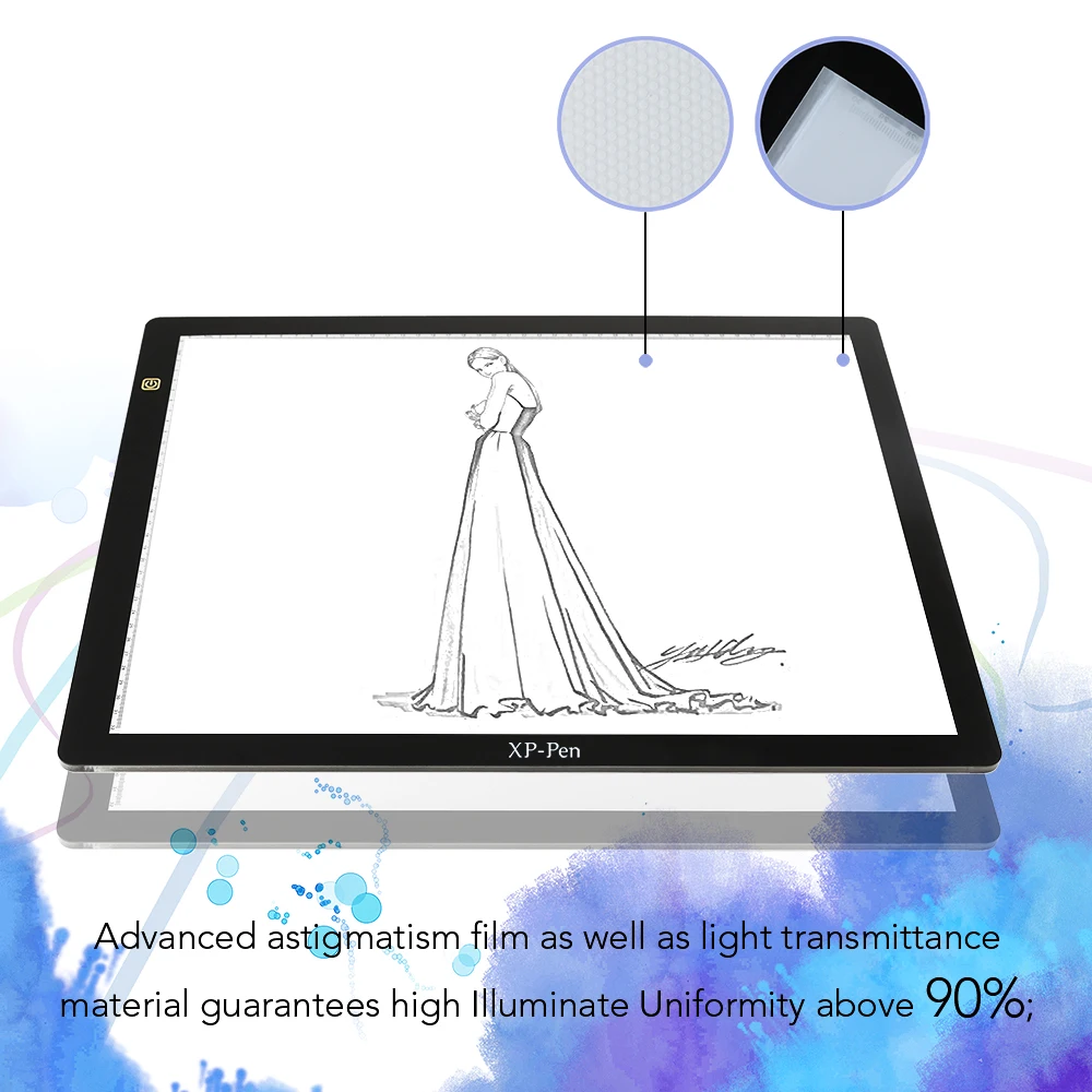 XP Pen CP A3 24 Дюймов LED Отслеживания Свет Стол Окно Затемнения Drawing Pad X ray с Скрепки и