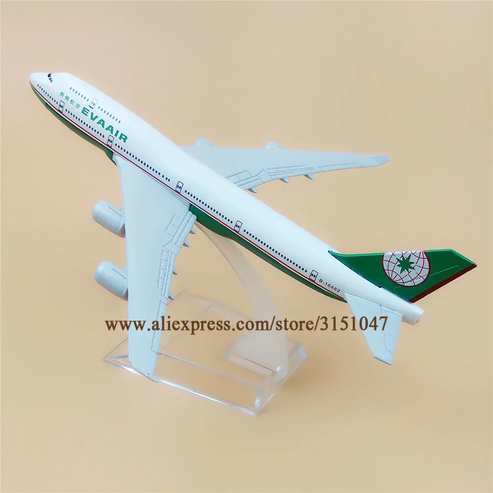 Фото 16 см сплав металла Тайвань EVA AIR B747 400 Модель Боинга 747 модели самолета w Стенд 16 см сплав металла Тайвань EVA AIR B747 400 Модель Боинга 747 модели самолета w Стенд