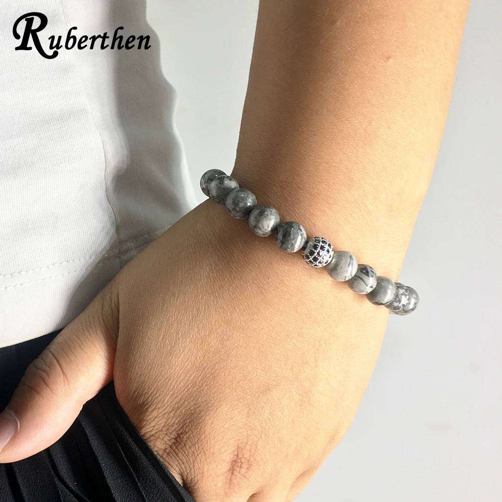 Ruberthen на продажу циркониевый браслет из бисера природная карта Jaspers мощный