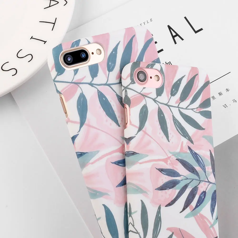 Модный чехол для телефона с изображением вишневого цветка листьев для iPhone X, XS, XR, 6, 6S Plus, 7, 8 Plus, 5, 5S, SE, тонкий жесткий чехол из поликарбоната с рисунком ананаса и мрамора