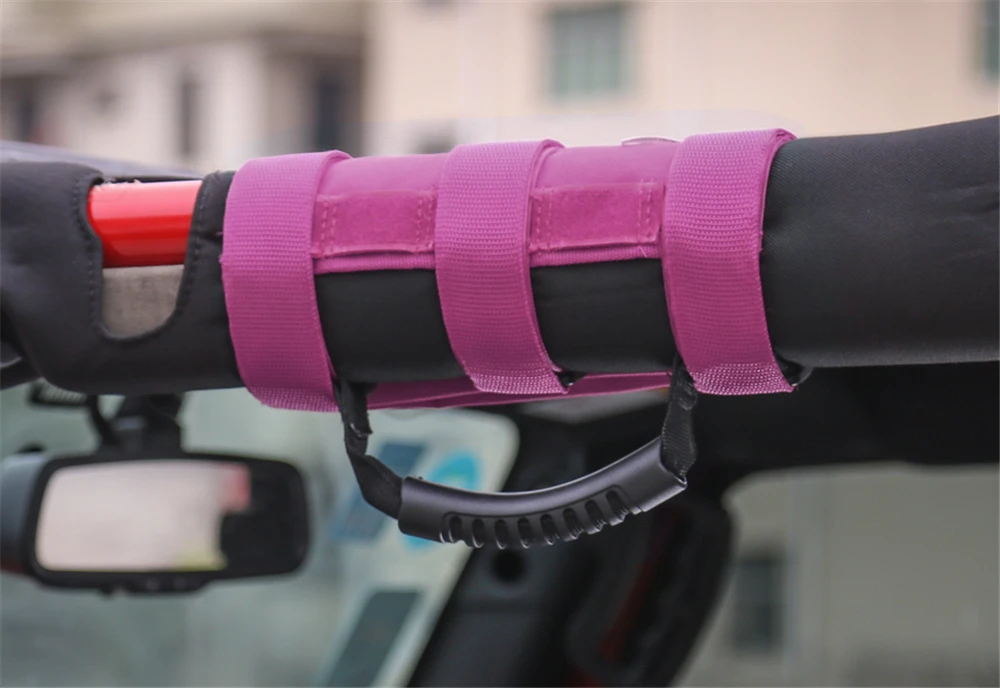 

Roof Top Armrest Handles Roll Bar Grab Bar Handle for Jeep Wrangler JL JK TJ 1997-2019 Weaving Tape Car Interior Accessories