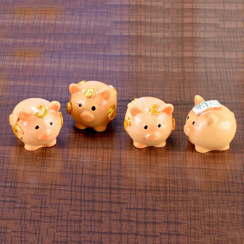 1pcs 1 компл. LUCKY PIG Lovers Сказочный Садовый Гном моховые террариумы изделия из смолы украшения дома Единорог рождественские фигурки миниатюры - Цвет: 1pcs