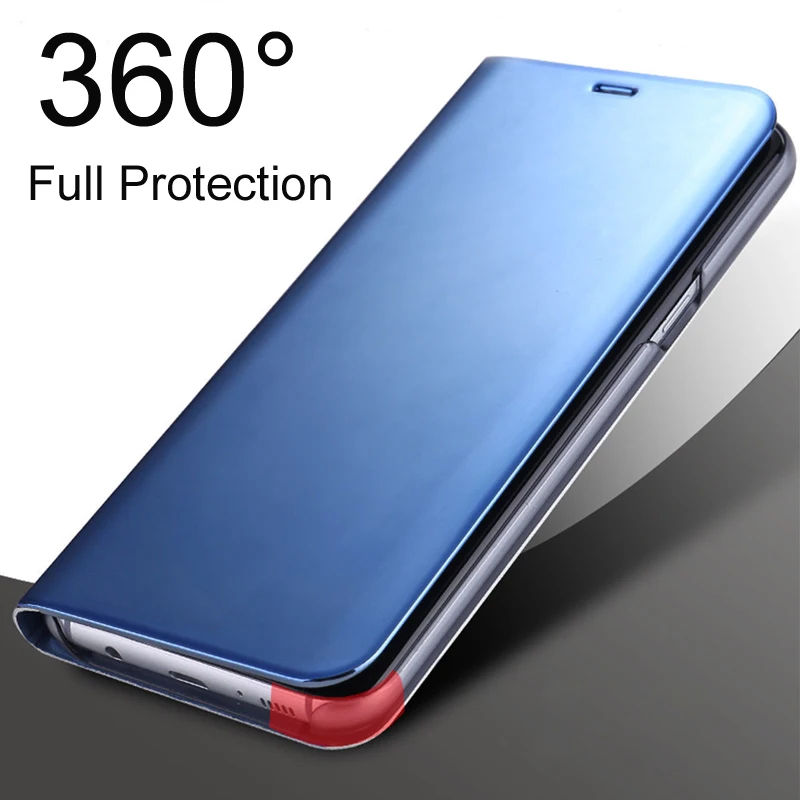 Прозрачный зеркальный умный чехол для Samsung Galaxy S9 Plus S8 кожаный флип-чехол с