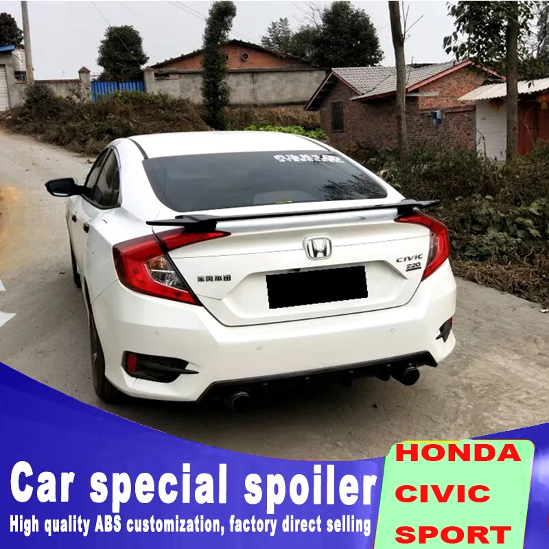

2016, 2017, 2018, новая модель для Honda civic, спойлер для заднего крыла автомобиля, задний спойлер грунтового цвета из АБС-материала, для черных и белых спойлеров