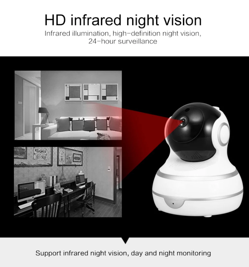 Камера видеонаблюдения 1080p 2 Мп IP Wi Fi функция обнаружения движения ночного