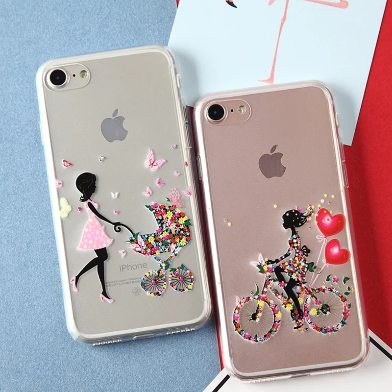 W1990 Телефон Случае Для Apple Iphone SE Дело Мягкий Силиконовый Мультфильм милые