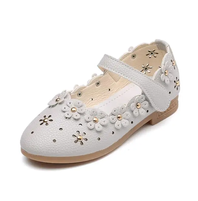 Size 21-36 Toddler Children Shes Spring Summer Girls Princess Hollow Flowers Shoes Flat Dress #7LU0136 | Детская одежда и обувь
