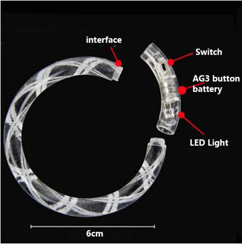 Acrylic Color Glow Bracelet Bubble LED Flash Bar Concert Event Props Use for Concerts Parties Bars Activity | Новизна освещения
