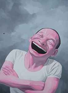 ymj MUTU настенные художественные плакаты Рисунок Живопись Yue Minjun Смеющийся человек модем домашний декор холст картины для гостиной без рамки - Цвет: ymj
