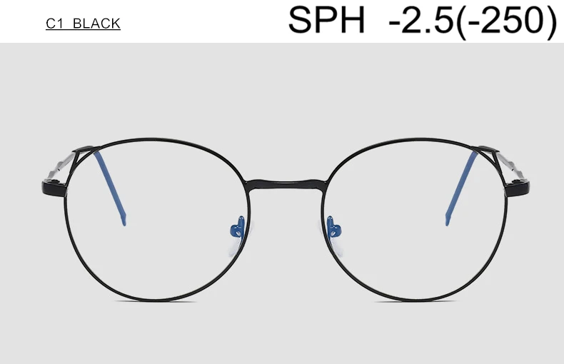 C1 (-2.5) SPH-1,0 до-6,0 очки для близорукости для мужчин и женщин модные очки кошачий глаз по рецепту для близоруких оправа из сплава F167 - Цвет оправы: C1 (-2.5)