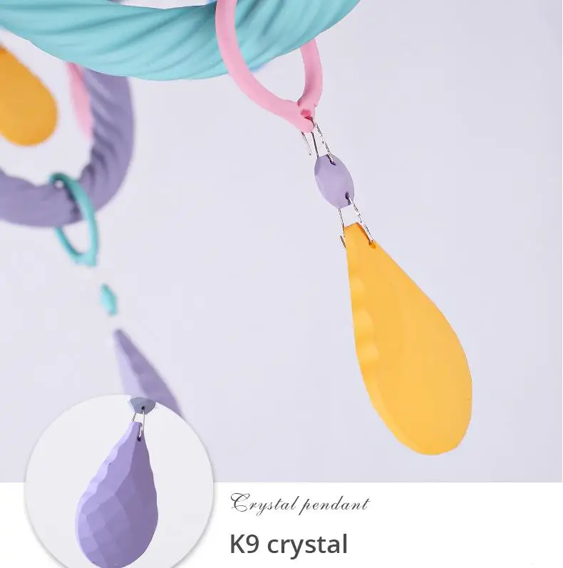 Красочная хрустальная люстра Macaron color Droplight лампа для детской спальни креативный фантастический Светильник витражный блеск