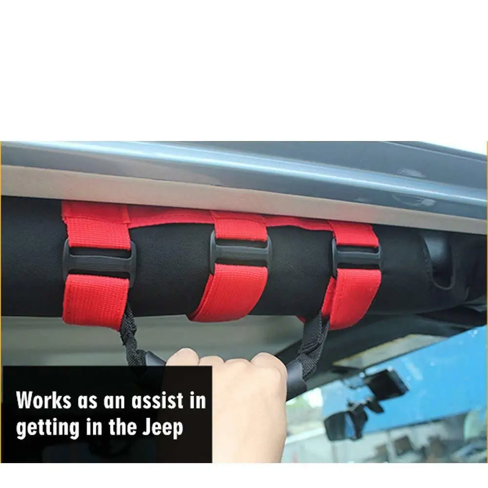 Красный поперечной поручни ручка ручки пара для Jeep Wrangler JK YJ TJ по бездорожью |