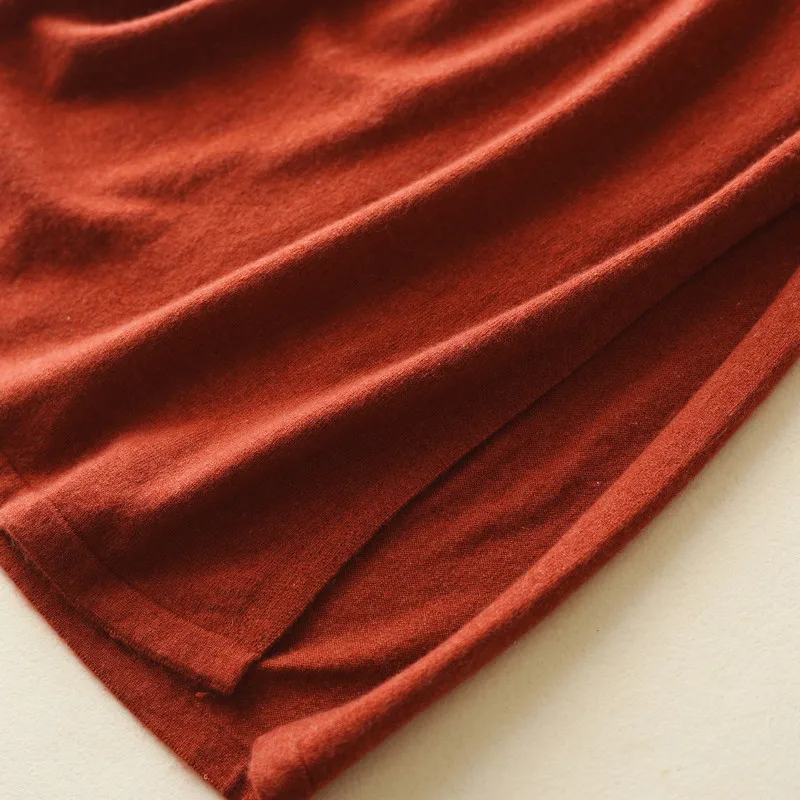 

2018 Autumn and Winter New arrival Cashmere Sweater High Collar Long section Open bottoming Shirt Five Colors solid color Dress