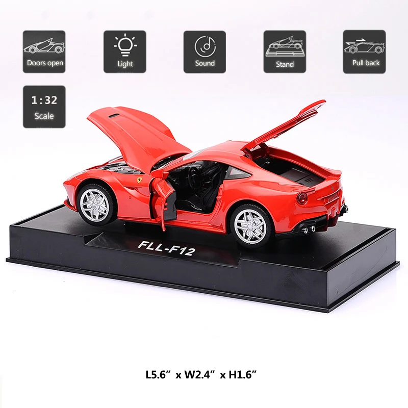 HOMMAT 1:32 литая машина F12 Berlinetta спортивная модель автомобиля металлический сплав