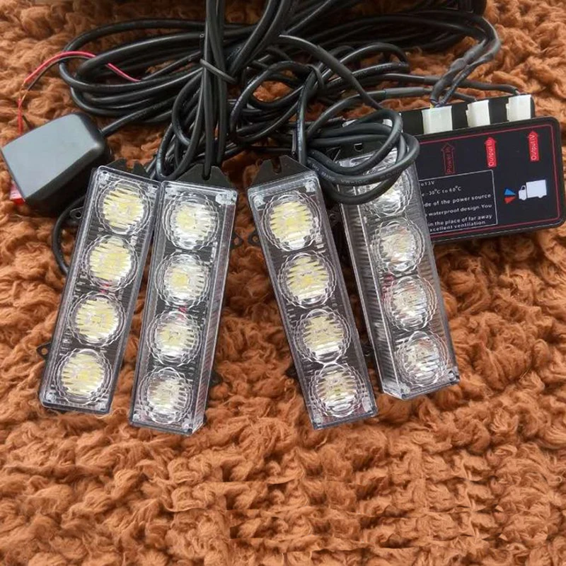 12v автомобиль мотоцикл Стиль Решетка Aux предупреждение вспышки светильник день