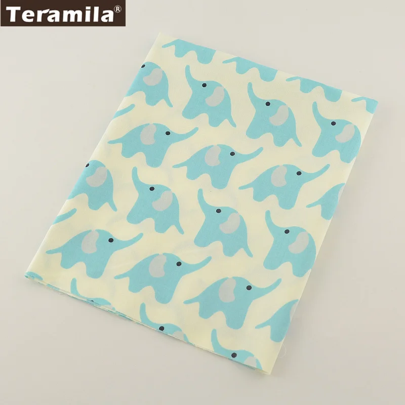 Хлопок TERAMILA ткань мультфильм слон дизайн саржа жир четверть домашний текстиль