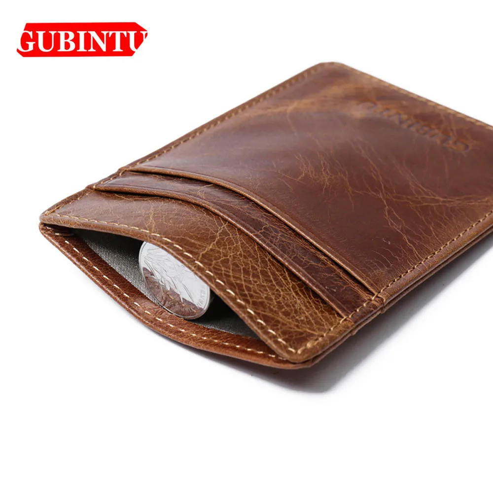 Кошелек GUBINTU из натуральной кожи карта RIFD держатель для ID карты Passcard короткий