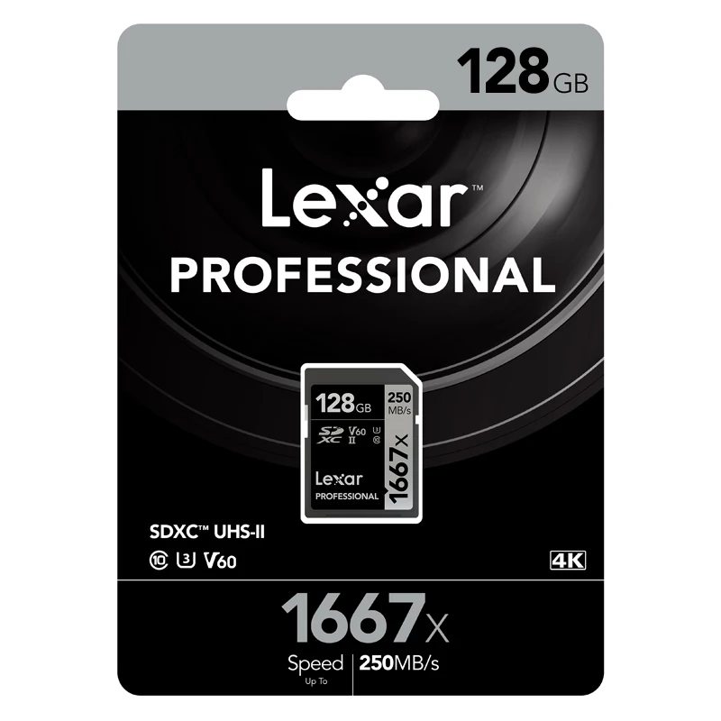 Lexar 1667x 250 МБ/с./с высокая скорость 64 Гб 128 ГБ 256 SD SDHC SDXC UHS II U3 карта памяти для 1080P Full HD