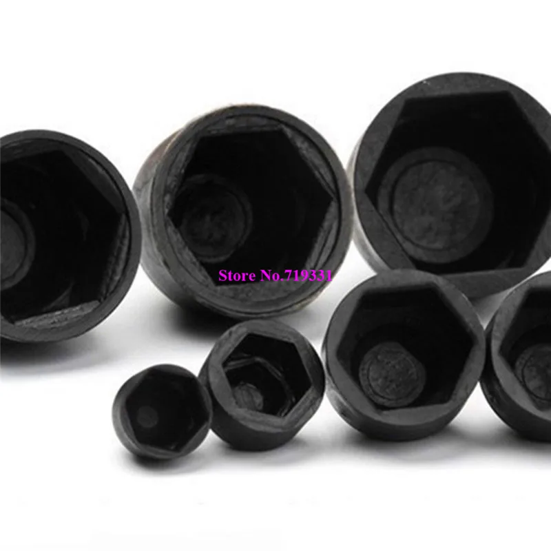 145 Pcs Dome Hex Bolt Head Caps Cover against Weathering Tampering Plastic Black | Обустройство дома