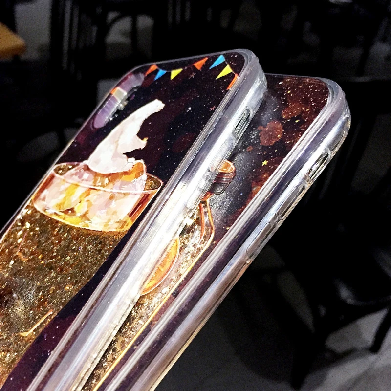 Жидкий чехол для Samsung Galaxy S8 S9 Plus Note 8 9 Мягкий силиконовый с мультяшным