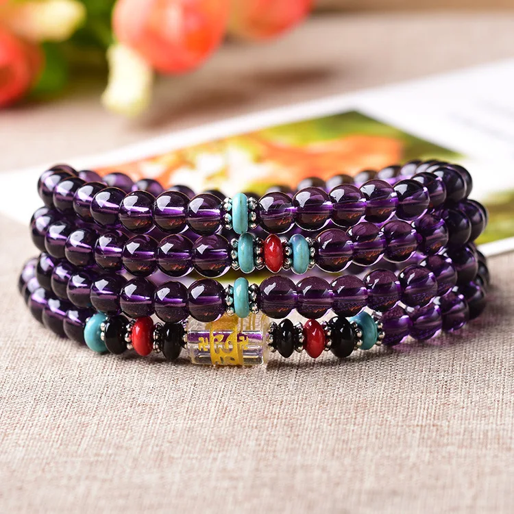 can choose Colour 108 pieces of Buddha beads 6mm hand string six words mantra circle couple bracelet | Украшения и аксессуары