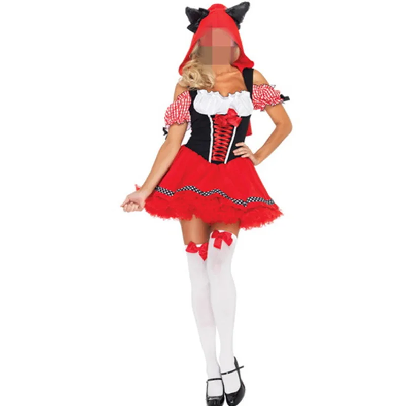 

Suspenders Skirt Sexy Costumes Women Beer Girl French Maid Dresses Halloween Costumes Red Cosplay