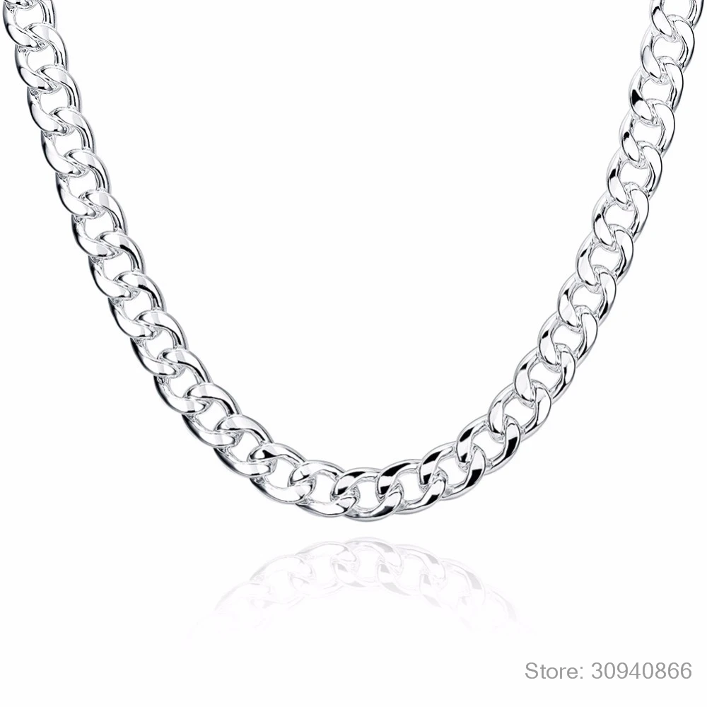 LEKANI men's fine jewelry 925 пробы ожерелье из серебряных цепей высокое качество мужской 925 пробы-серебро-ювелирные изделия 10 мм 20 дюймов 24 дюйма