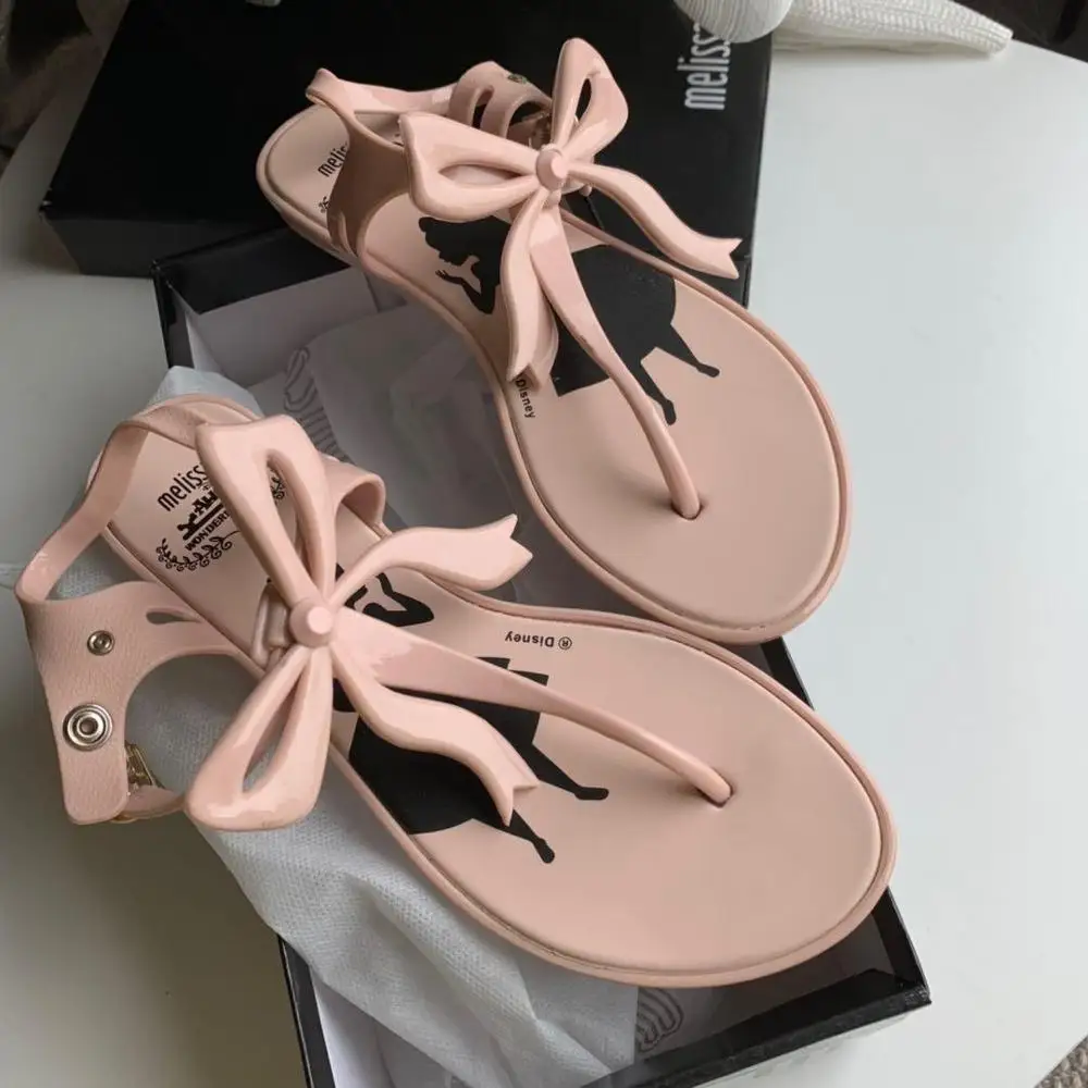Женские сандалии Melissa желтые на плоской подошве с бантиком лето 2019|Боссоножки и