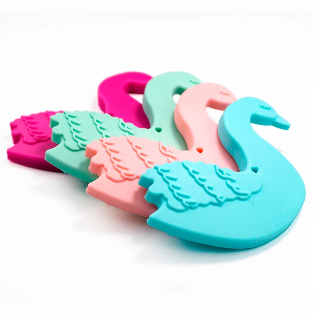 Food Grade Silicone Teethers Animal Swan Baby Teether Infant Chew Charms Kids Teething Gift Toddler Toys 20pcs Sutoyuen | Мать и ребенок