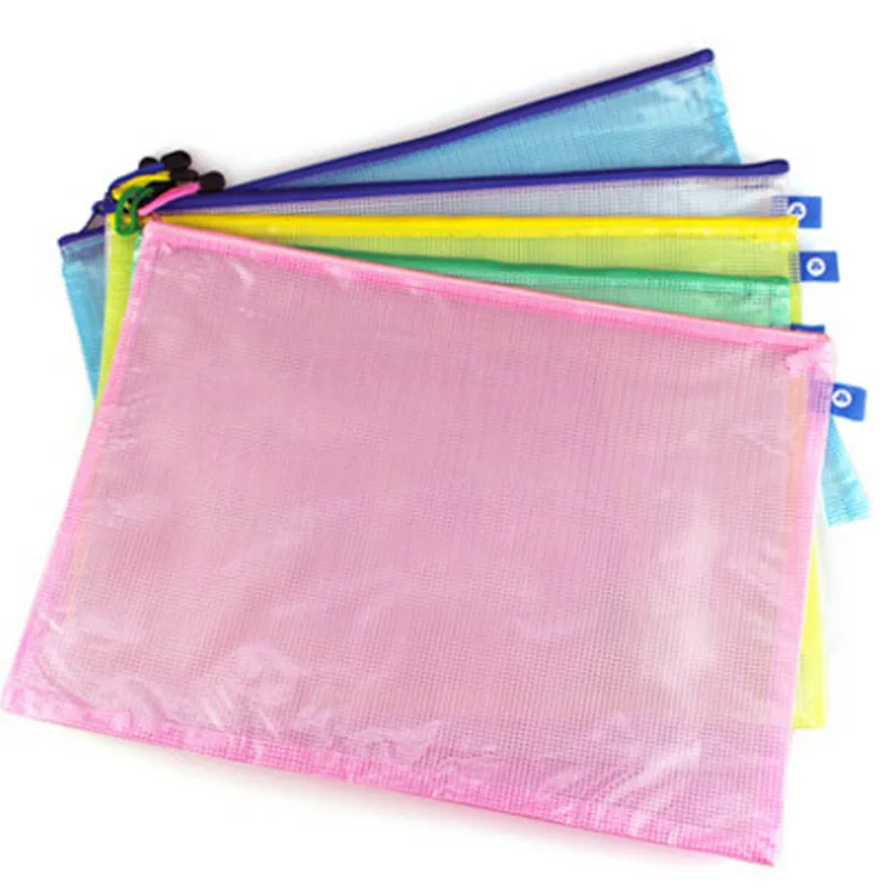 10pcs/lot Document File Bag Holder Storage Case Cosmetic Makeup Student Stationery School Supplies Pen Plastic Container | Канцтовары
