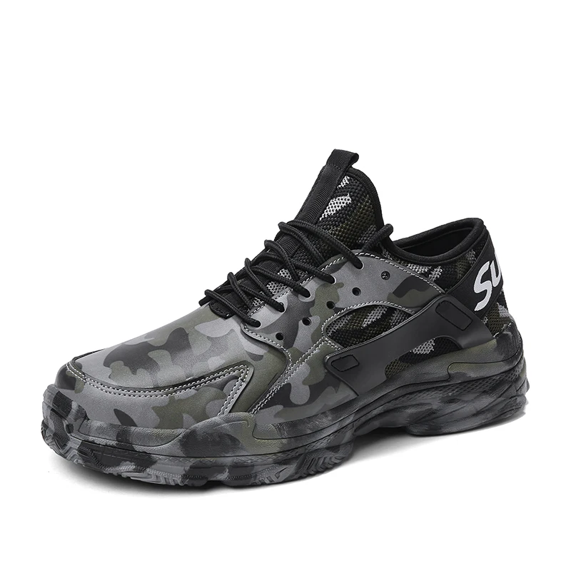 YIKUYUBO Men Shoes 2019 Adult Breathable Comfort Sneakers Camouflage Non-Slip Casual Running Plus Size 47 | Обувь