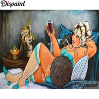 dispaint full squareround drill 5d diy diamond painting fat woman embroidery cross stitch 3d home decor a06072